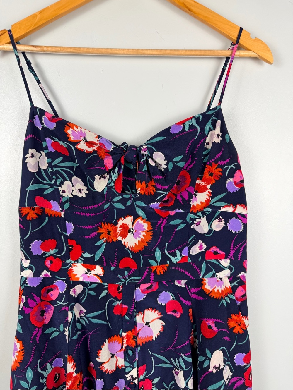 Yumi Kim Navy Floral Print Rivington Valley Pretty Woman Midi Dress Isabeau Silk - Picture 5 of 11